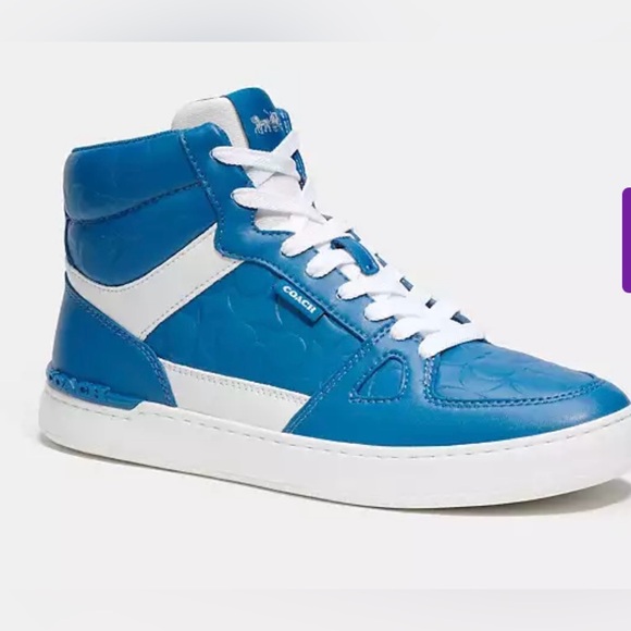 Coach Other - New Authentic Coach Mens Shoes Clip Court High Top Sneaker In Signature Sz 11.5